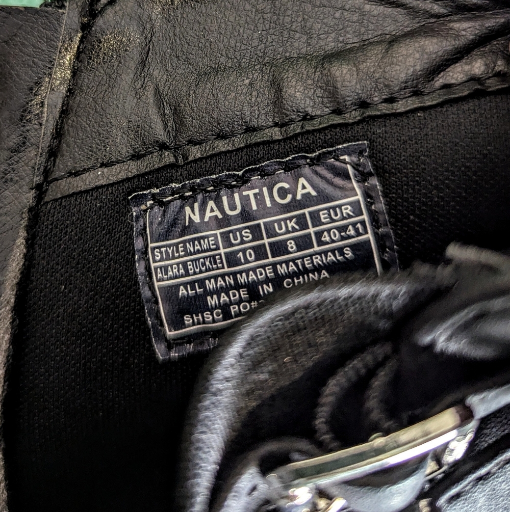 Nautica Black Leather Ankle Boots With Buckle Nwot View 2